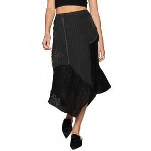 NEW POL textured knit skirt in black